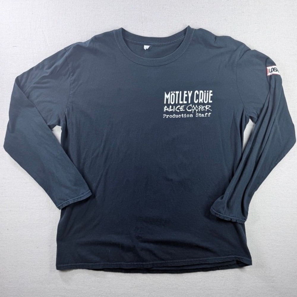 Rare Vintage Motley Crue Alice Cooper Final Tour Production Staff Shirt‎ XL 2015